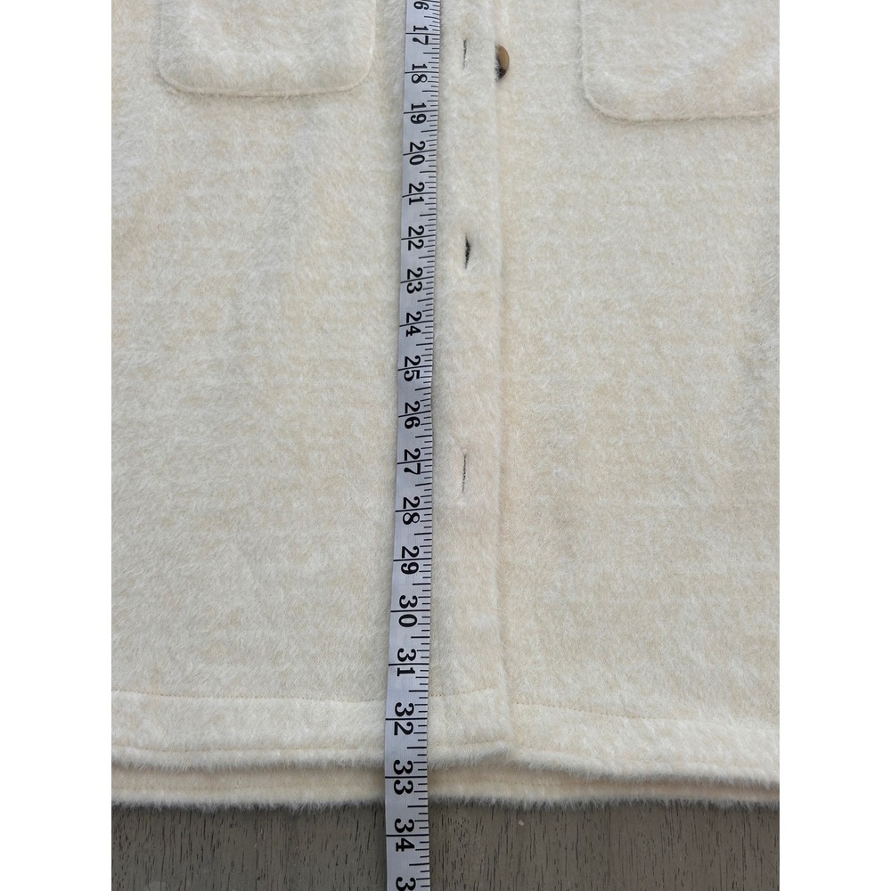 Member's Mark Plush Shacket XL Delicate Ivory Faux Fur Button Front F12787G8805A - Picture 6 of 11